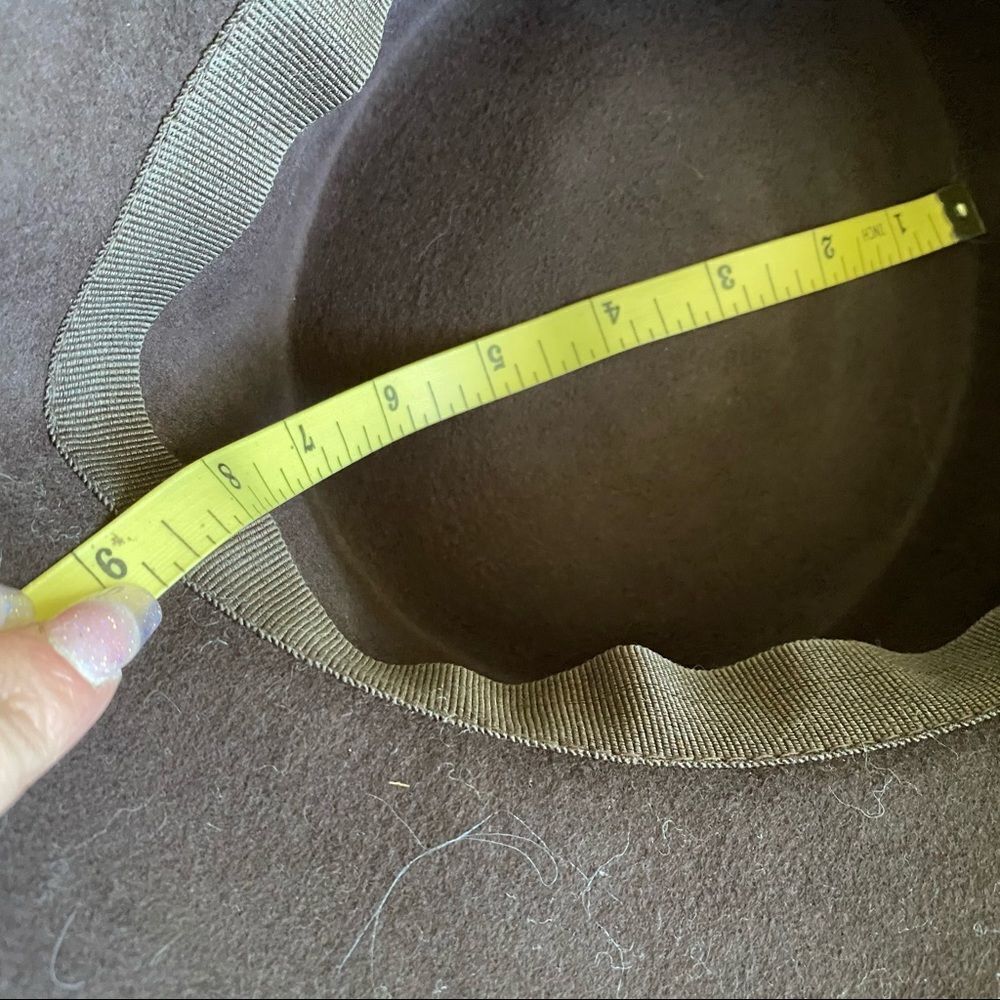 Vintage bucket hat brown 100% wool bow detail - Picture 4 of 5